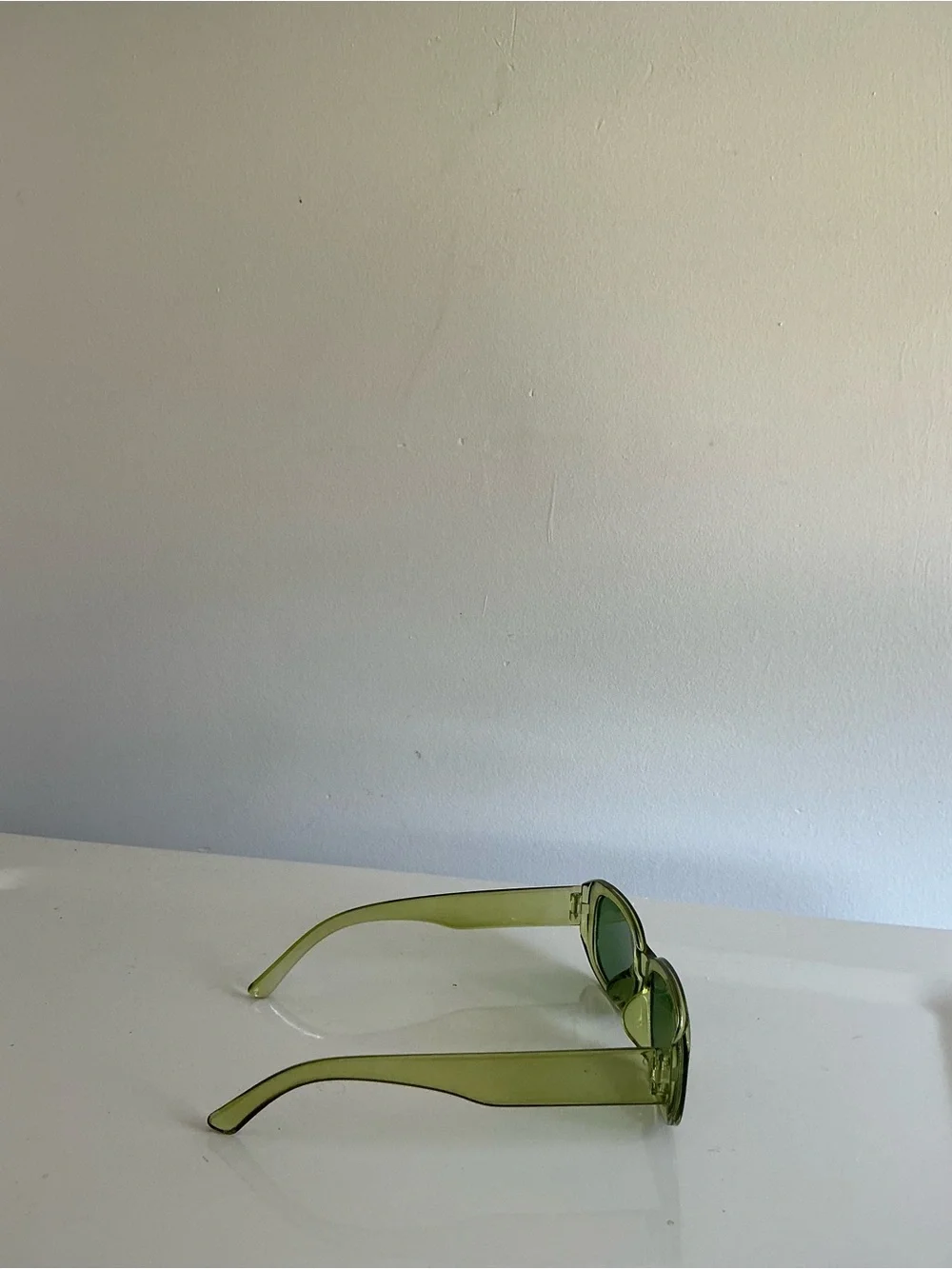 Women's Olive Green Rectangular Sunglasses
